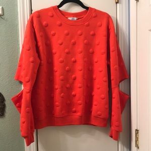 Joy Lab Orange Polka Dot Sweater